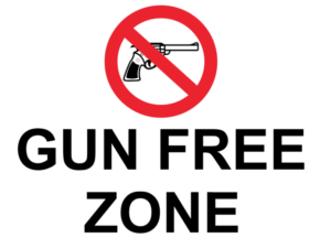 concealed carry gun free zone sign